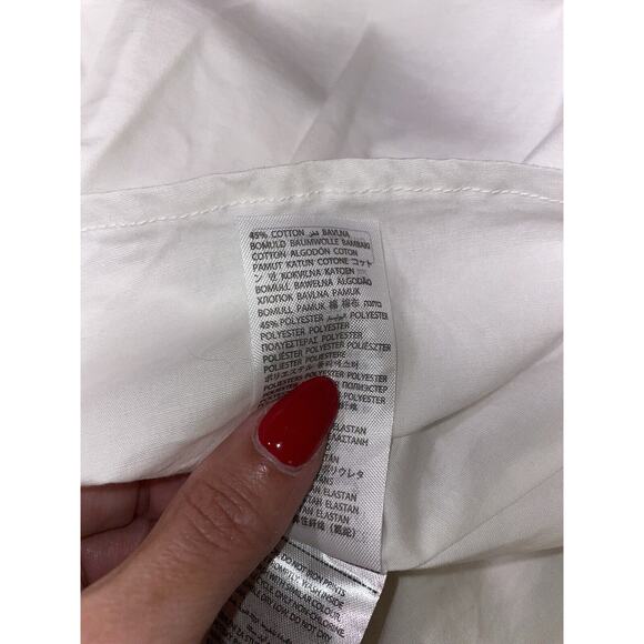 Edikted Perri XS White Pleated Corset Mini Visit Tie Shoulder Straps Drop Waist - Picture 9 of 10